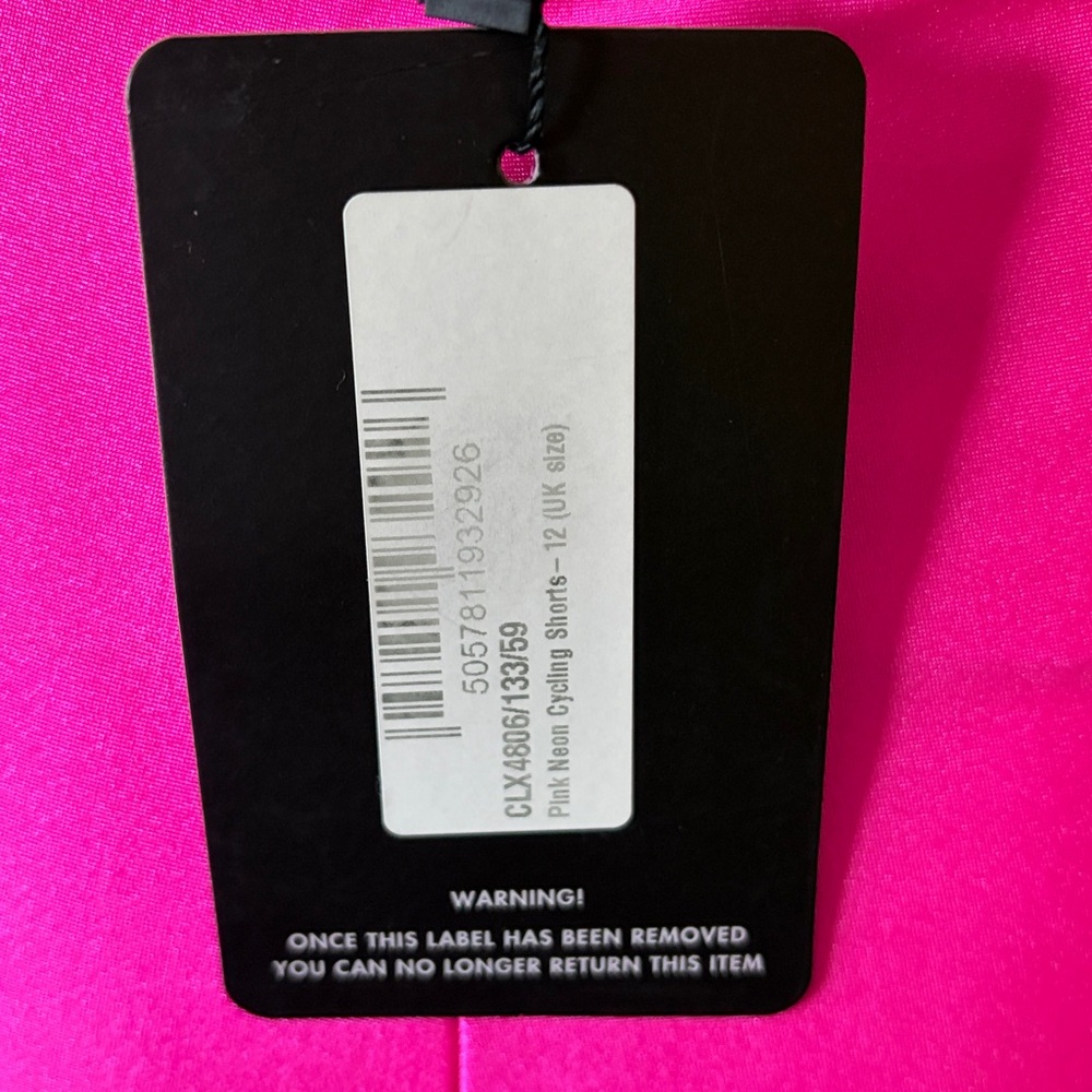 Pretty Little Thing Pink Neon Cycling Shorts Size 8 New With Tag - Picture 8 of 15